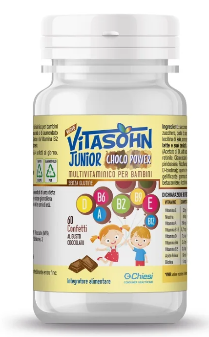 Vitasohn Junior Choco Power Integratore per le Difese Immunitarie per i Bambini 90 Confetti